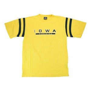 Active Iowa Hawkeyes Striped Yellow Men's T-Shirt ~ Embroidered ~ Size M